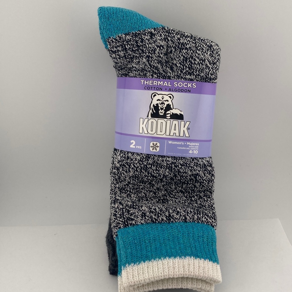 Kodiak Thermal Socks Cotton Blend Warm Winter Blue Gray